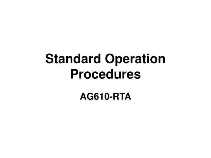 standard operation procedures