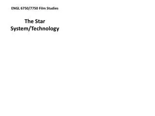 ENGL 6750/7750 Film Studies