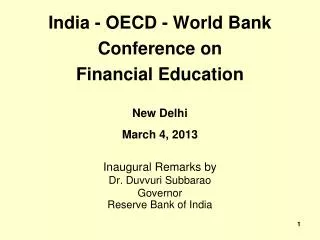 India - OECD - World Bank Conference on Financial Education