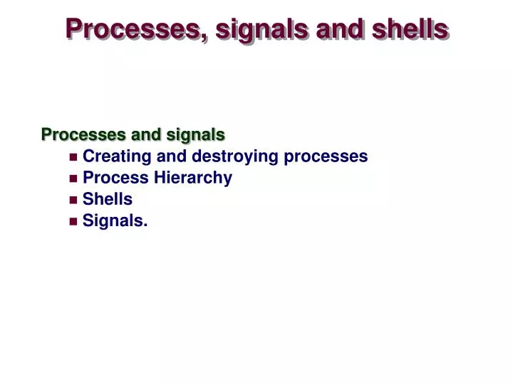 processes signals and shells