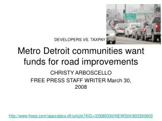 Metro Detroit communities want funds for road improvements