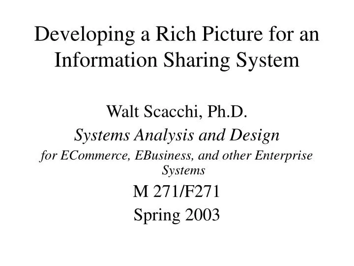 developing a rich picture for an information sharing system