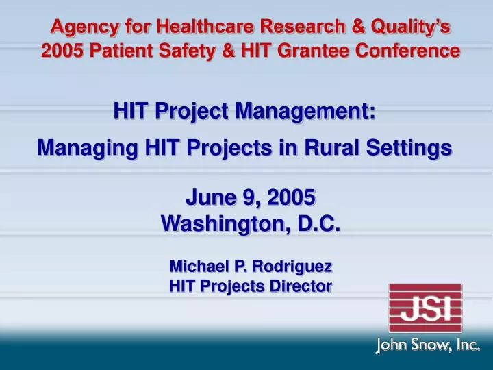 hit project management managing hit projects in rural settings