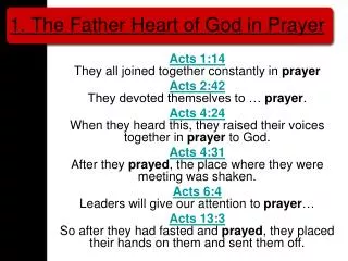 1. The Father Heart of God in Prayer