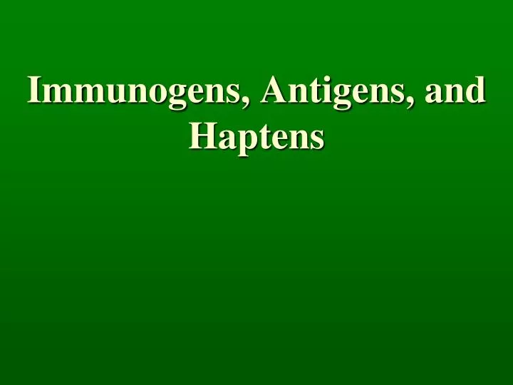 immunogens antigens and haptens