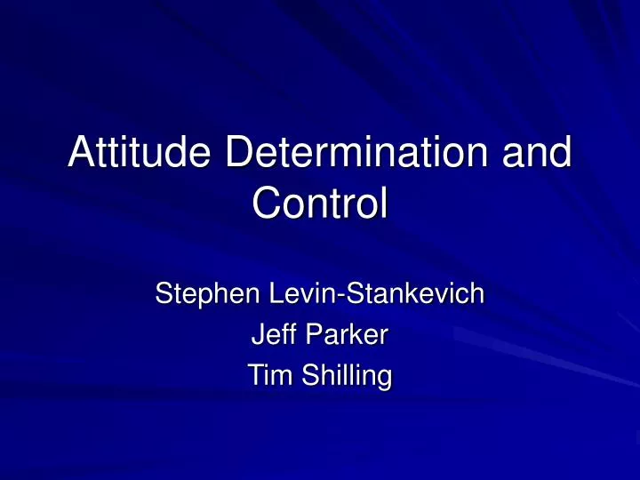 attitude determination and control