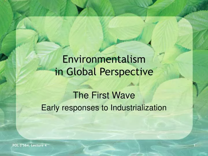 environmentalism in global perspective