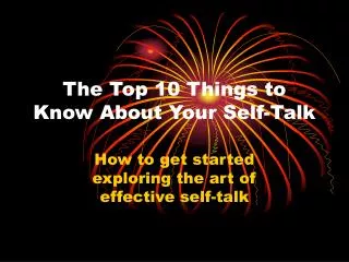 The Top 10 Things to Know About Your Self-Talk