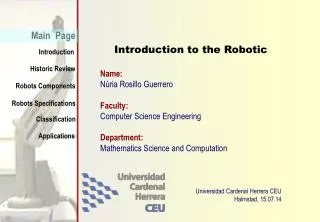 introduction to the robotic