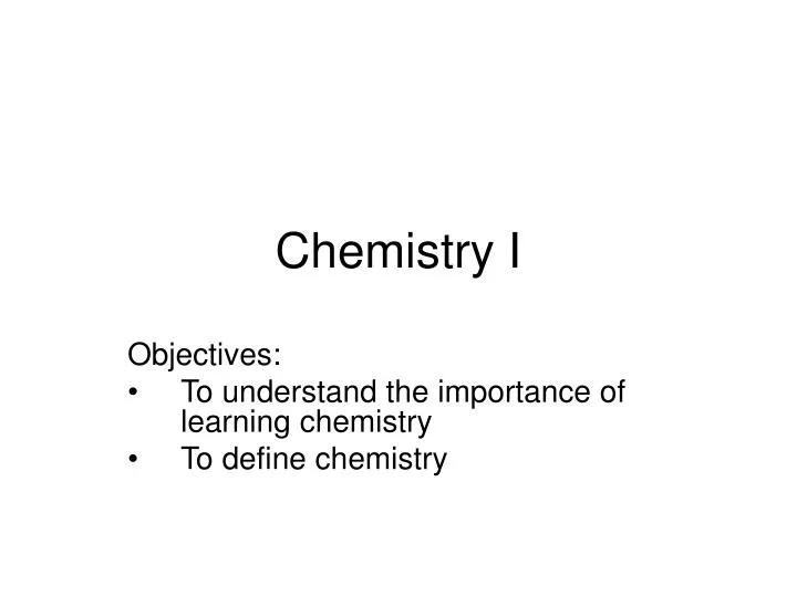 chemistry i