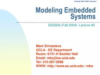 Modeling Embedded Systems