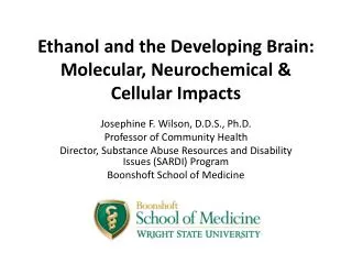 Ethanol and the Developing Brain: Molecular, Neurochemical &amp; Cellular Impacts