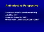 Anti-Infective Perspective - slide 1