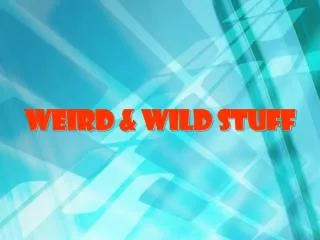 Weird &amp; Wild Stuff