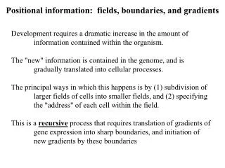 Positional information: fields, boundaries, and gradients