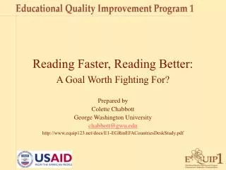 Reading Faster, Reading Better: A Goal Worth Fighting For?
