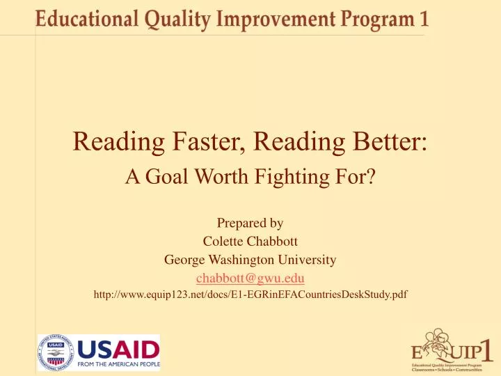 reading faster reading better a goal worth fighting for