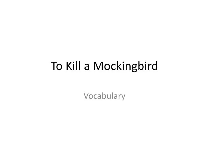 to kill a mockingbird