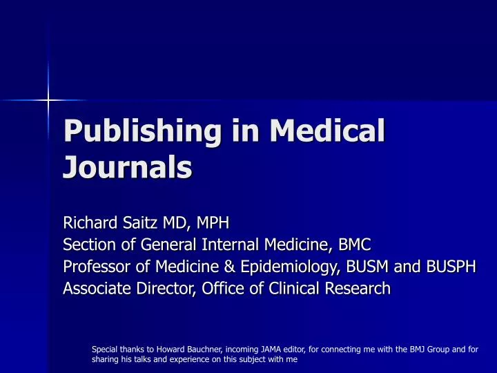 publishing in medical journals