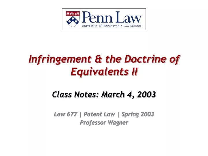 infringement the doctrine of equivalents ii