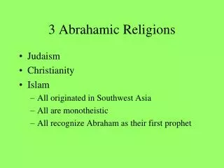 3 Abrahamic Religions