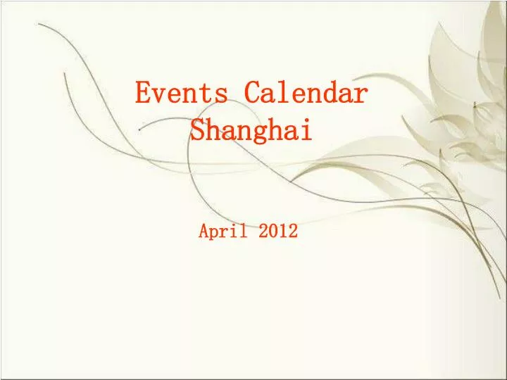 events calendar shanghai