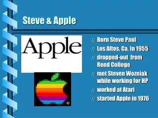 Steve &amp; Apple