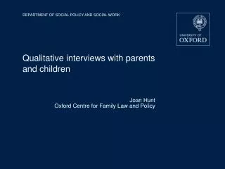 Qualitative interviews with parents and children