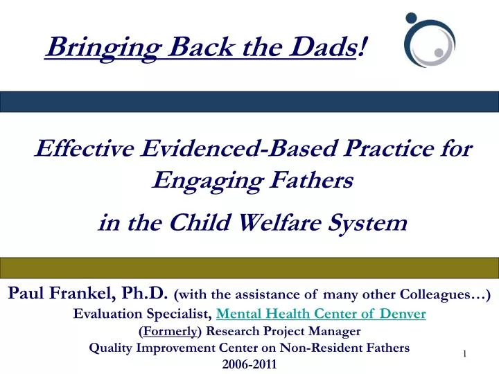 effective evidenced based practice for engaging fathers in the child welfare system