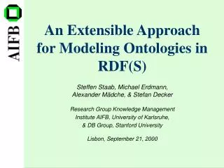 An Extensible Approach for Modeling Ontologies in RDF(S)