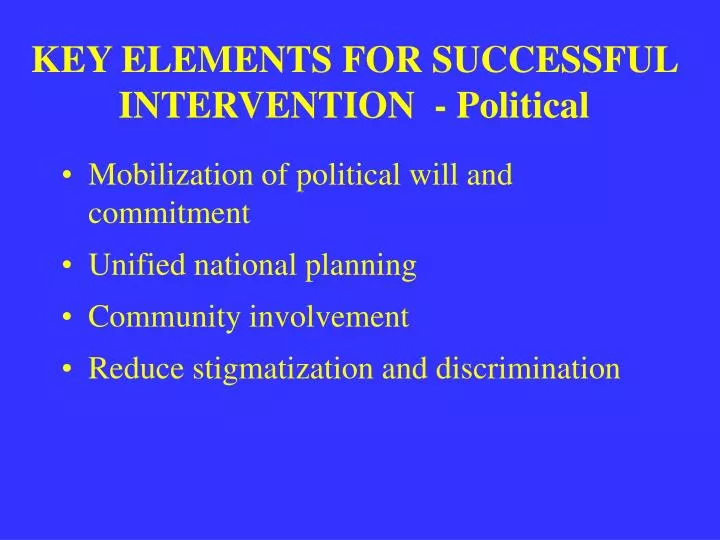 key elements for successful intervention political