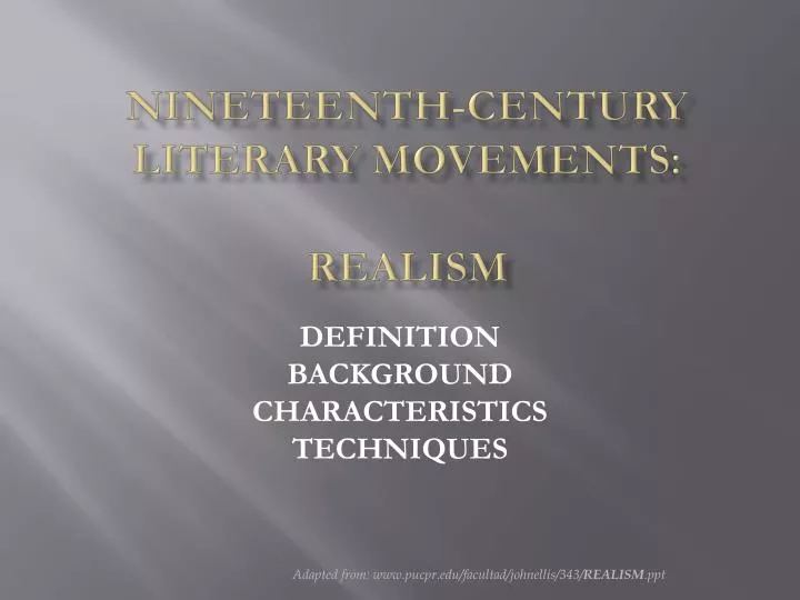 nineteenth century literary movements realism