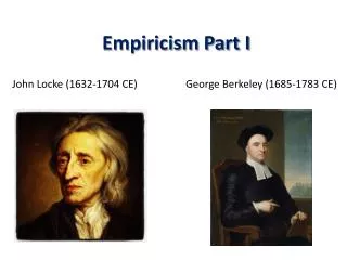 Empiricism Part I