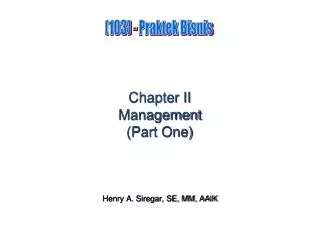 chapter ii management part one