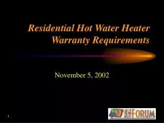 Residential Hot Water Heater Warranty Requirements