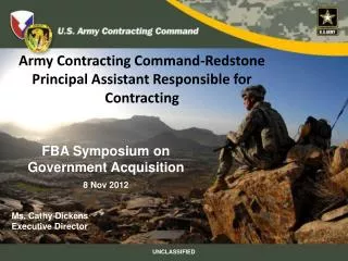 Army Contracting Command-Redstone Principal Assistant Responsible for Contracting