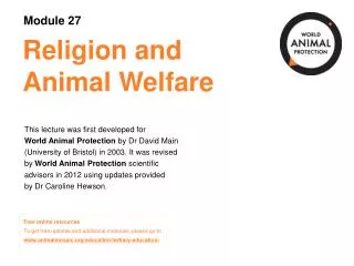 Religion and Animal Welfare