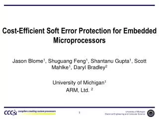 Cost-Efficient Soft Error Protection for Embedded Microprocessors