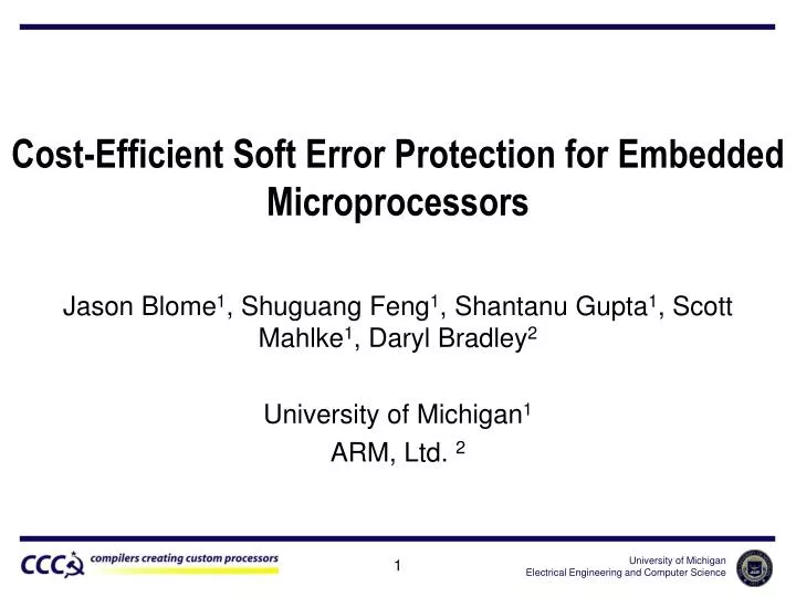 cost efficient soft error protection for embedded microprocessors