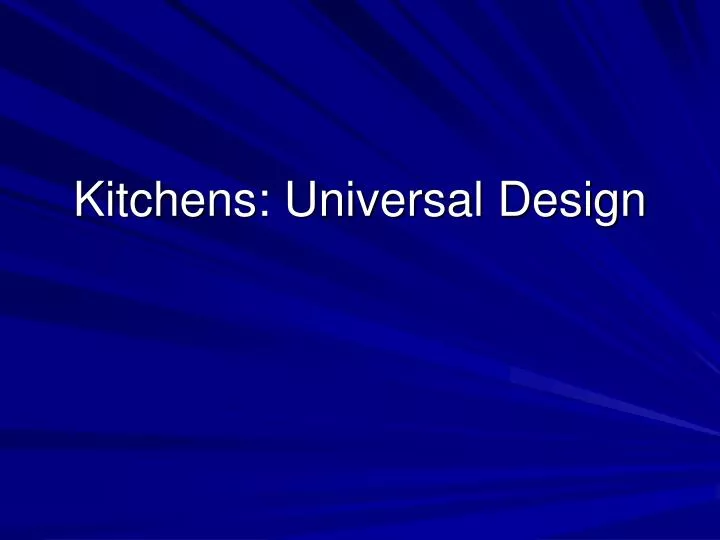 kitchens universal design