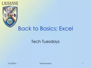 Back to Basics: Excel