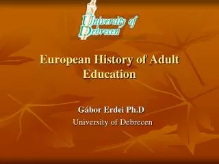 European History of Adult Education