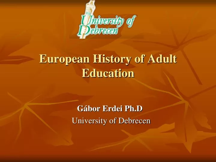 european history of adult education