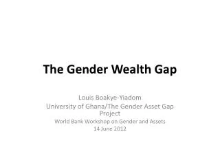 The Gender Wealth Gap