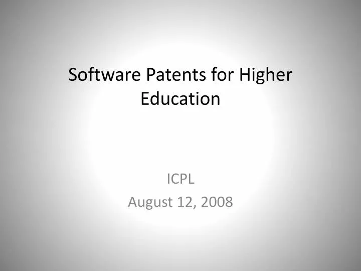 software patents for higher education