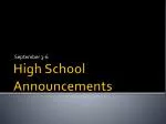 High School Announcements - slide 1