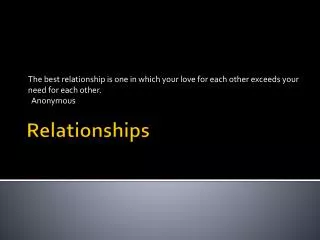 Relationships