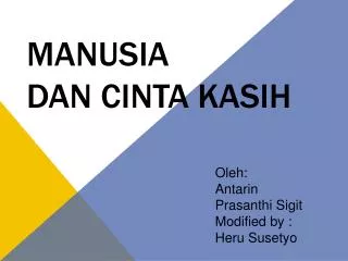manusia dan cinta kasih