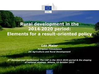 R ural development in the 2014?2020 period: Elements for a result-oriented policy