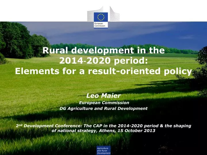 r ural development in the 2014 2020 period elements for a result oriented policy